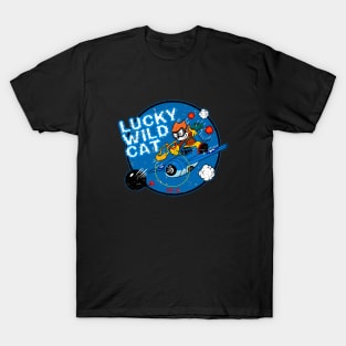 USN VF-3 Lucky Wild Cat - Grumman F4F Wildcat - Grunge Style T-Shirt